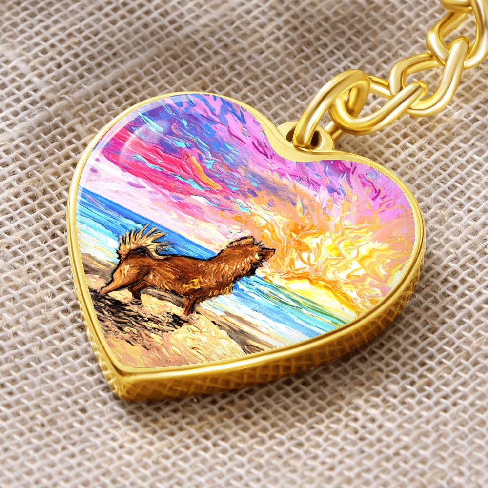 Beach Days - Chihuahua Heart Keychain