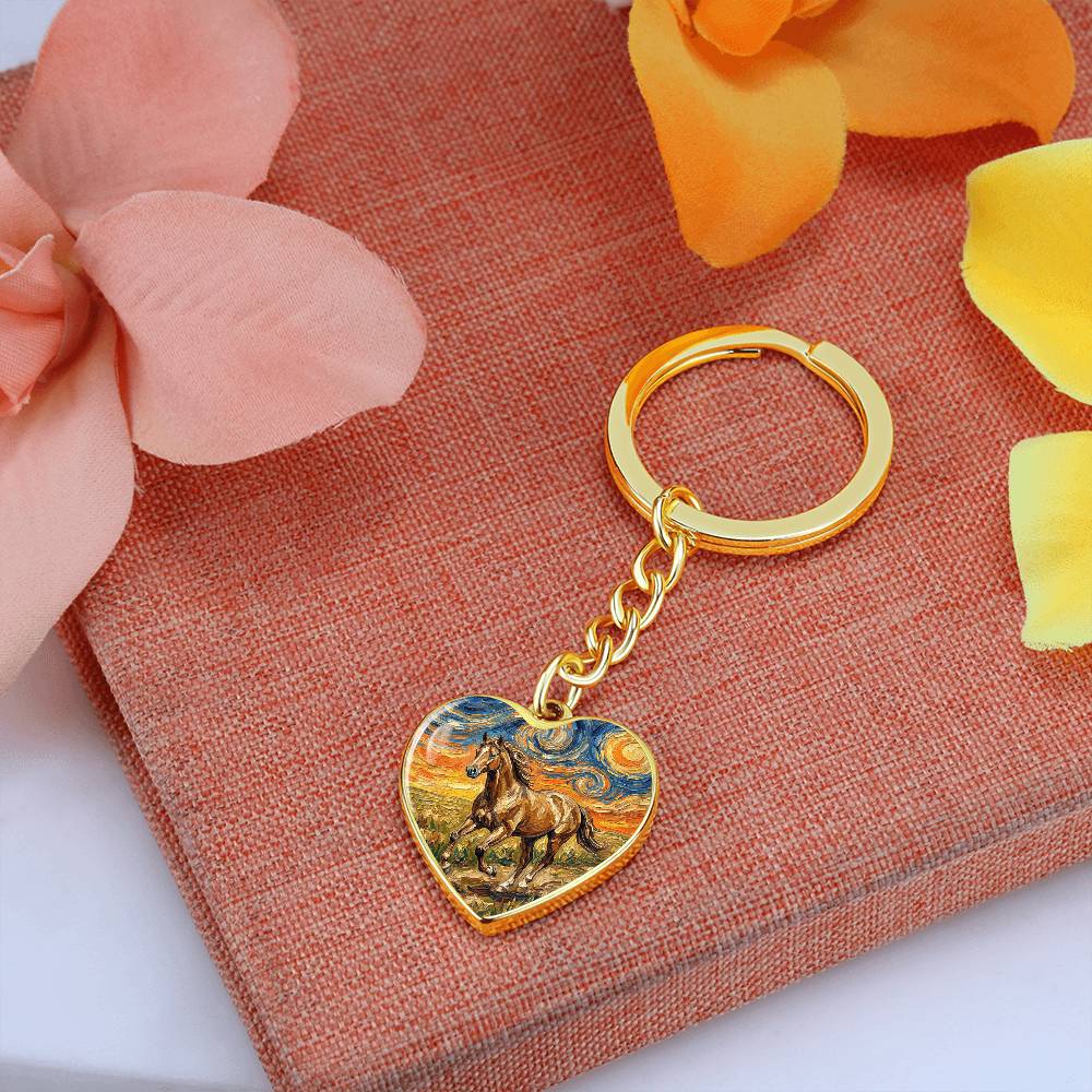 Free Spirited Horse Heart Keychain