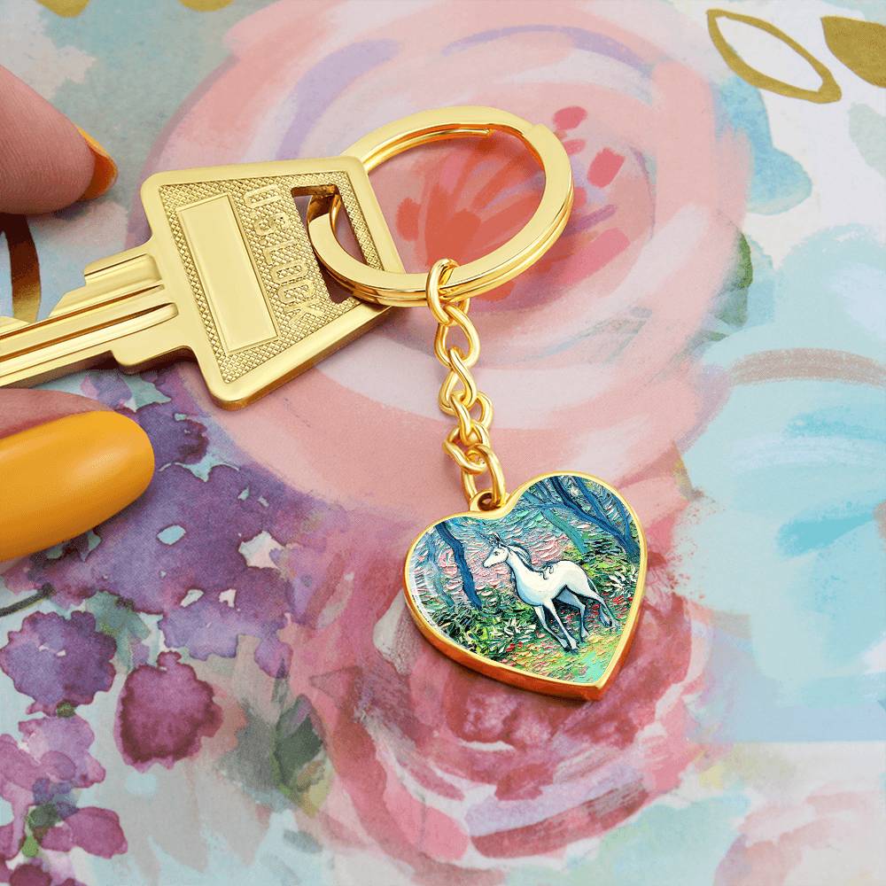 In the Shadow of the Forest Heart Keychain