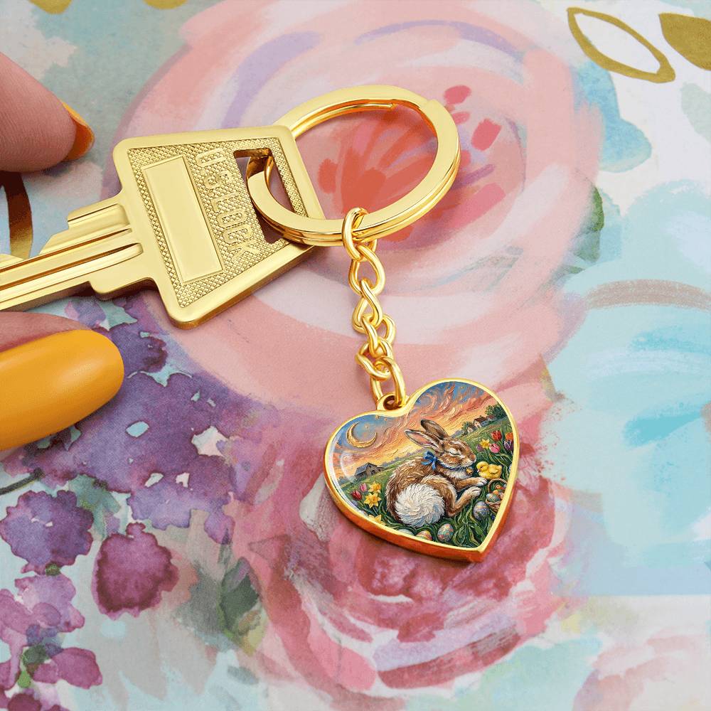 Easter Morning Heart Keychain