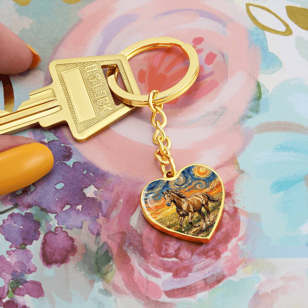 Free Spirited Horse Heart Keychain
