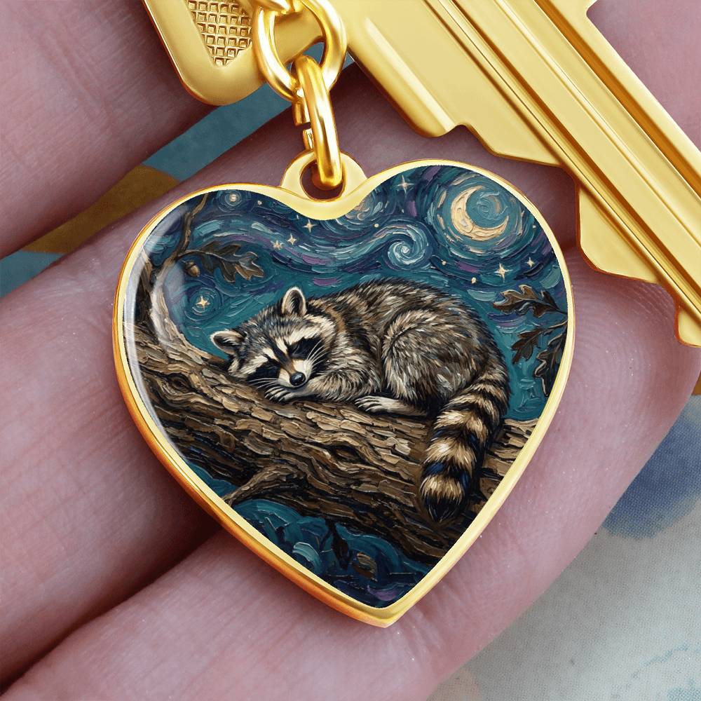Midnight Bandit Heart Keychain