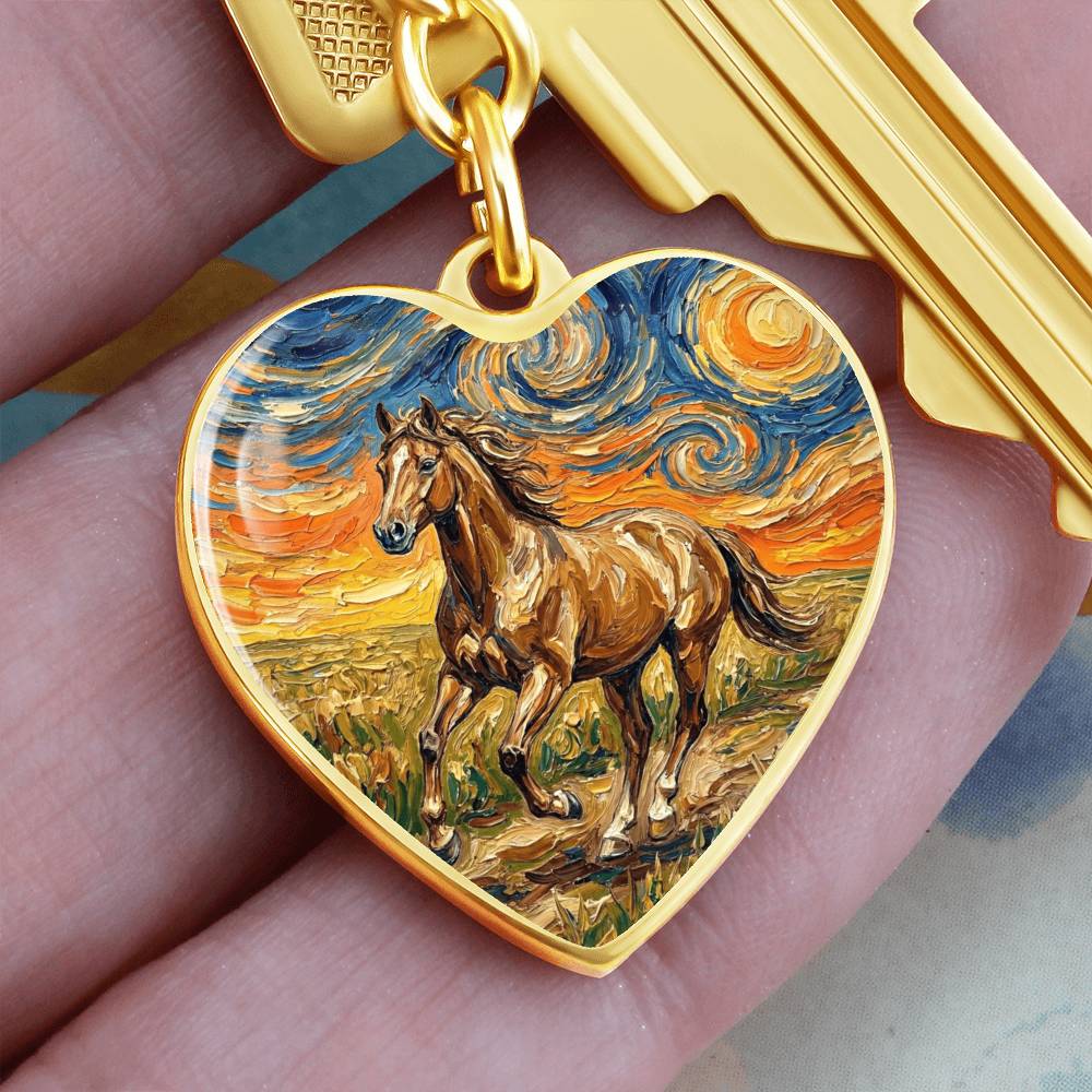 Free Spirited Horse Heart Keychain
