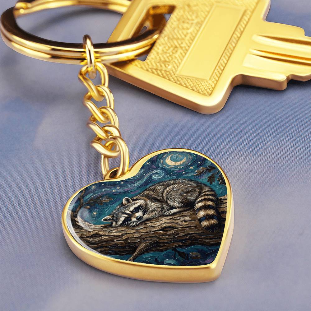 Midnight Bandit Heart Keychain