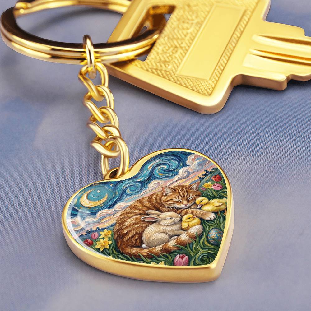 Easter Night Heart Keychain