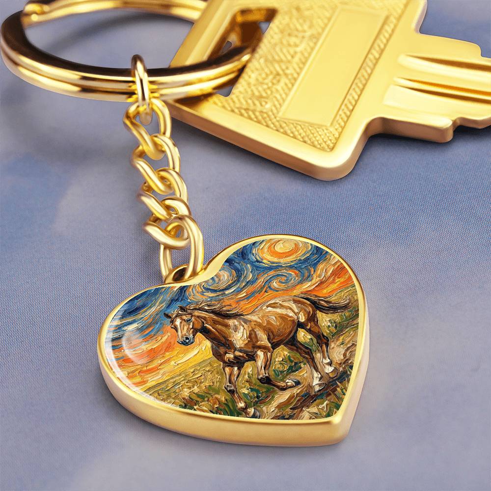Free Spirited Horse Heart Keychain