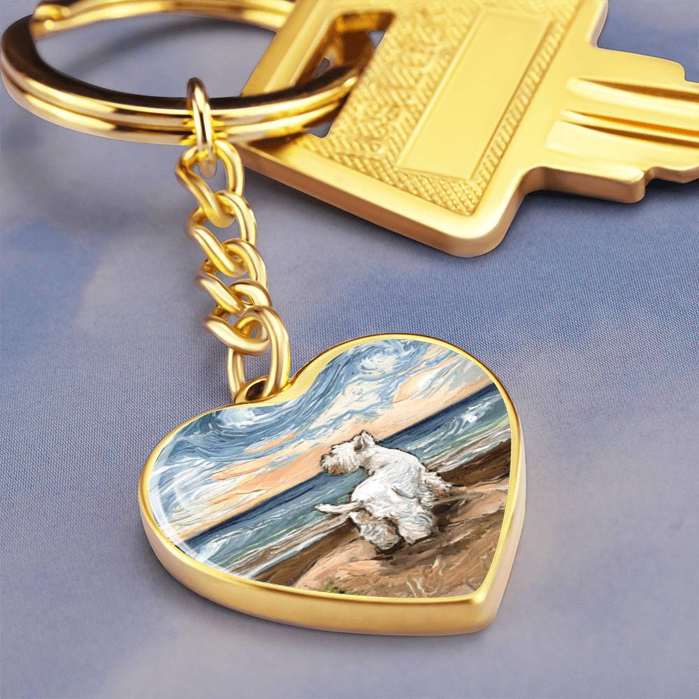 Beach Days - Westie Heart Keychain