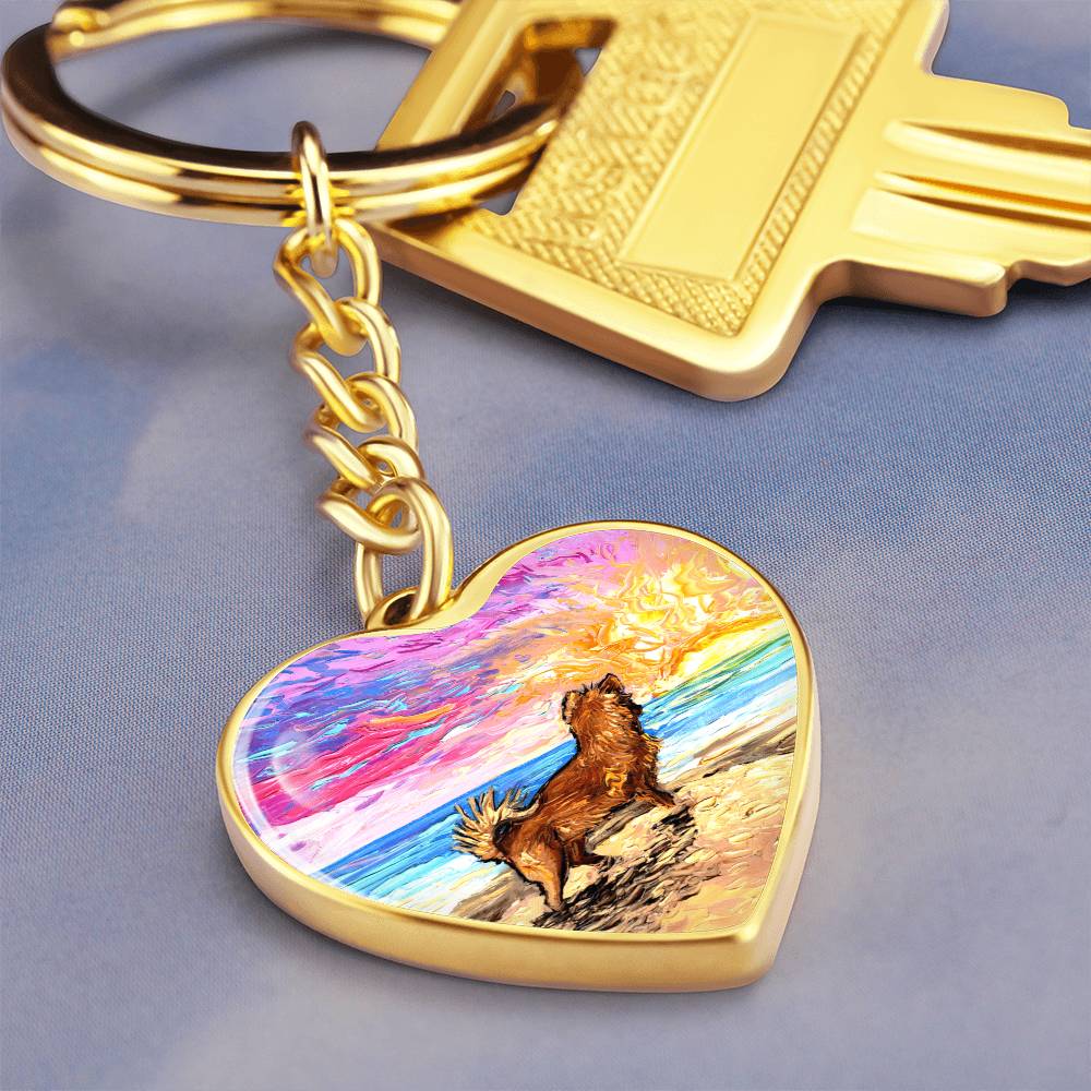 Beach Days - Chihuahua Heart Keychain