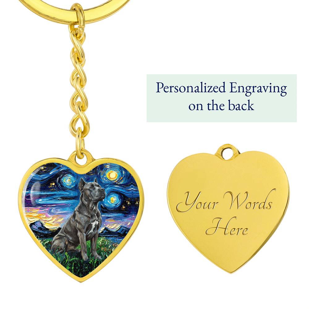 Cane Corso Heart Keychain