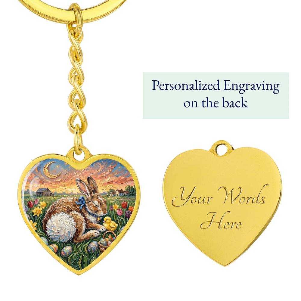 Easter Morning Heart Keychain