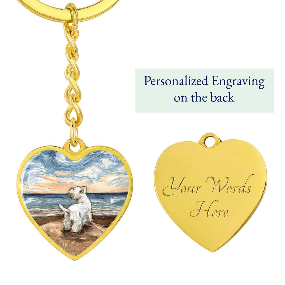 Beach Days - Westie Heart Keychain