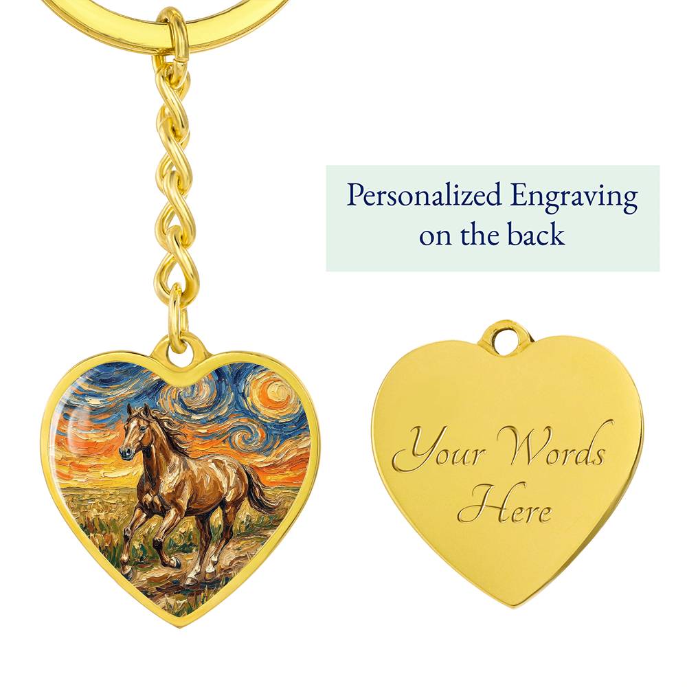 Free Spirited Horse Heart Keychain
