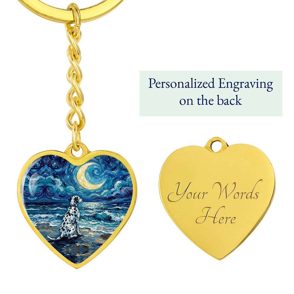 Beach Nights - Dalmatian Heart Keychain
