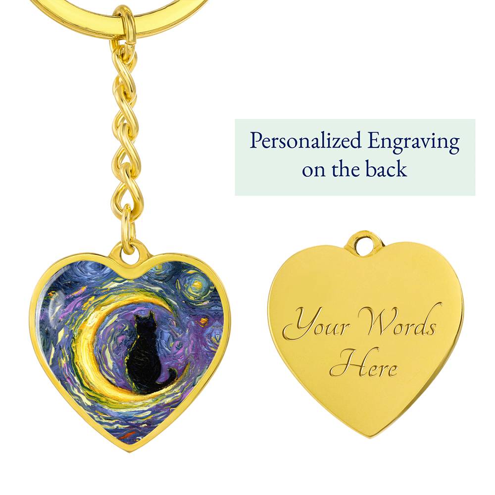 Luna Starry Night Heart Keychain