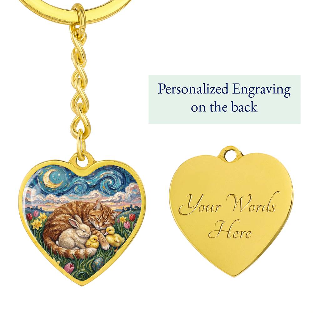Easter Night Heart Keychain