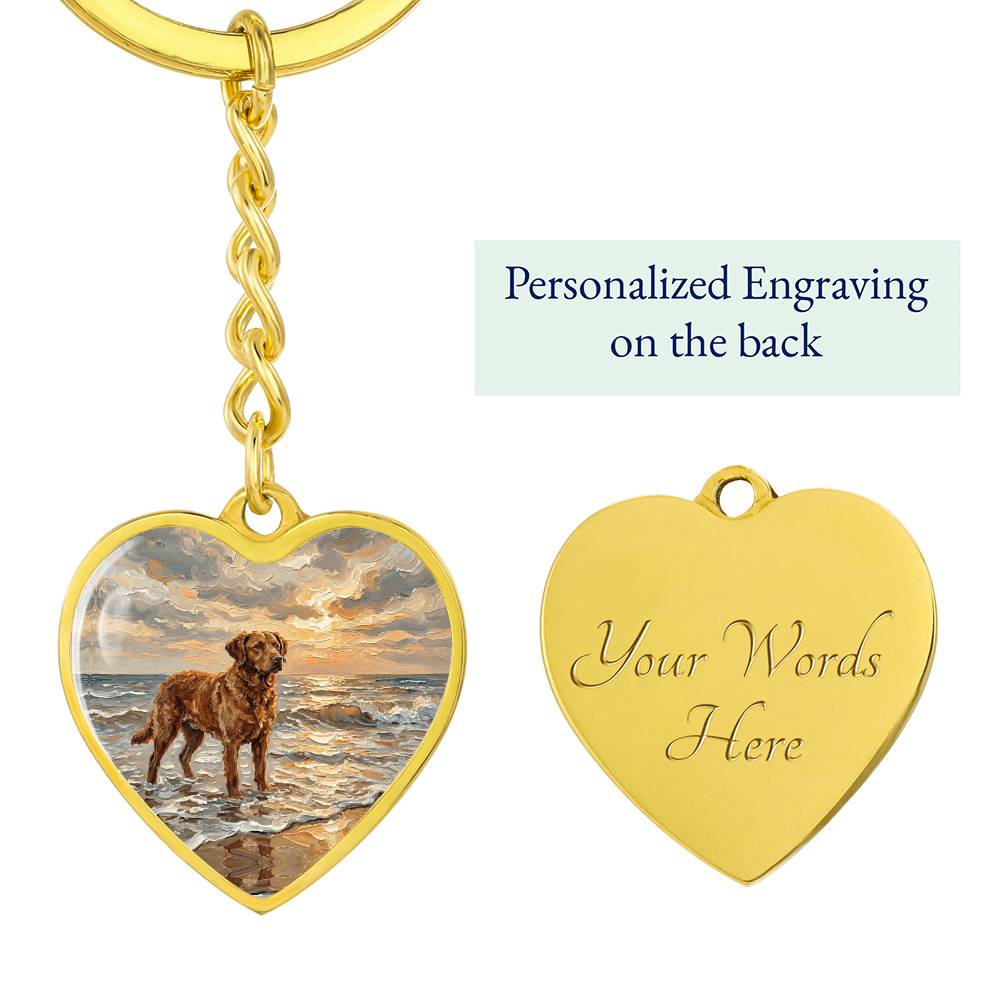 Beach Day - Chesapeake Bay Retriever Heart Keychain