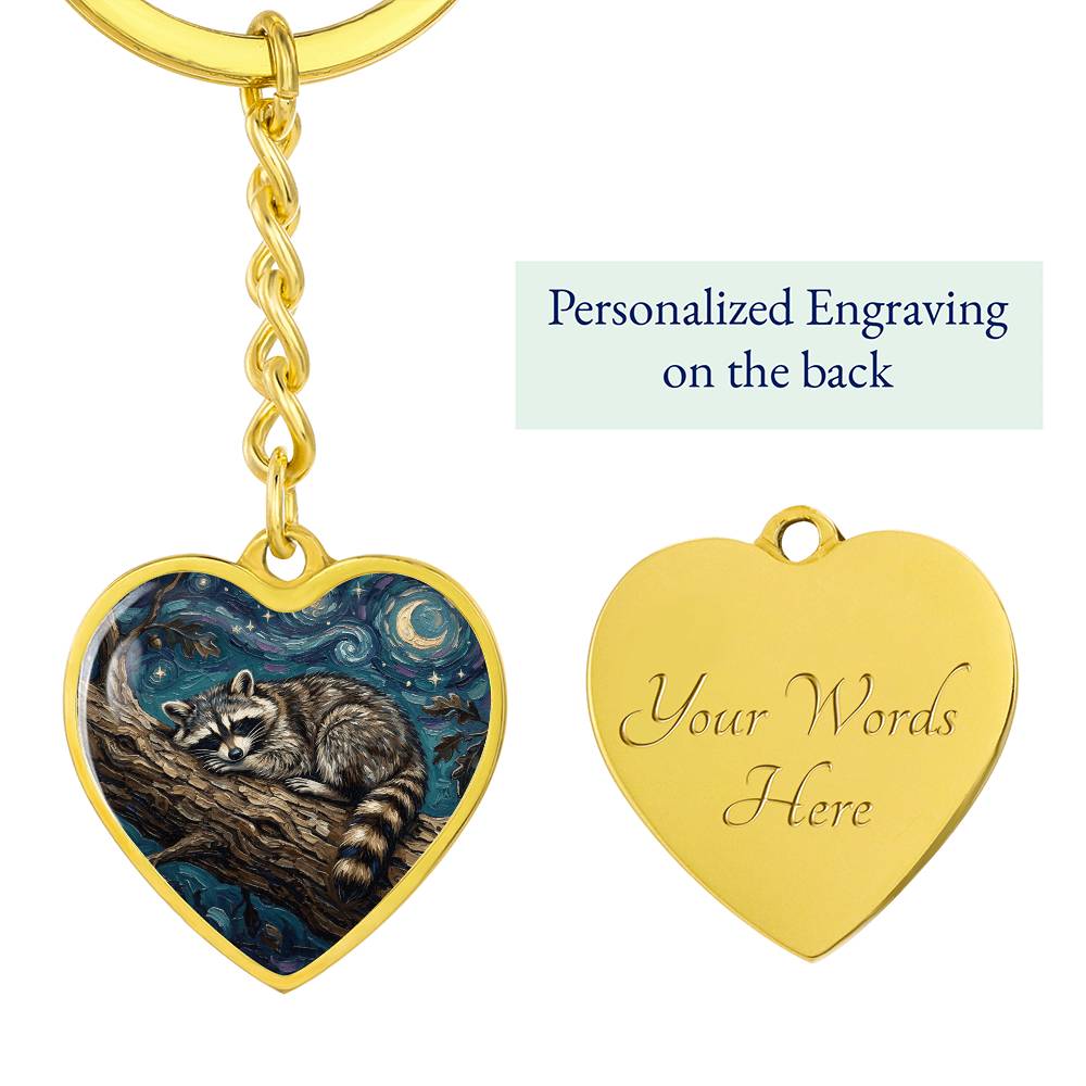 Midnight Bandit Heart Keychain