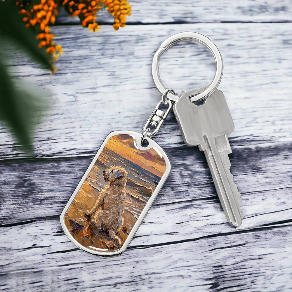 Beach Days - Wheaten Terrier Dog Tag Keychain