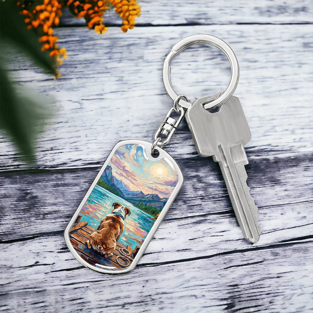 On The Dock - Bulldog Dog Tag Keychain