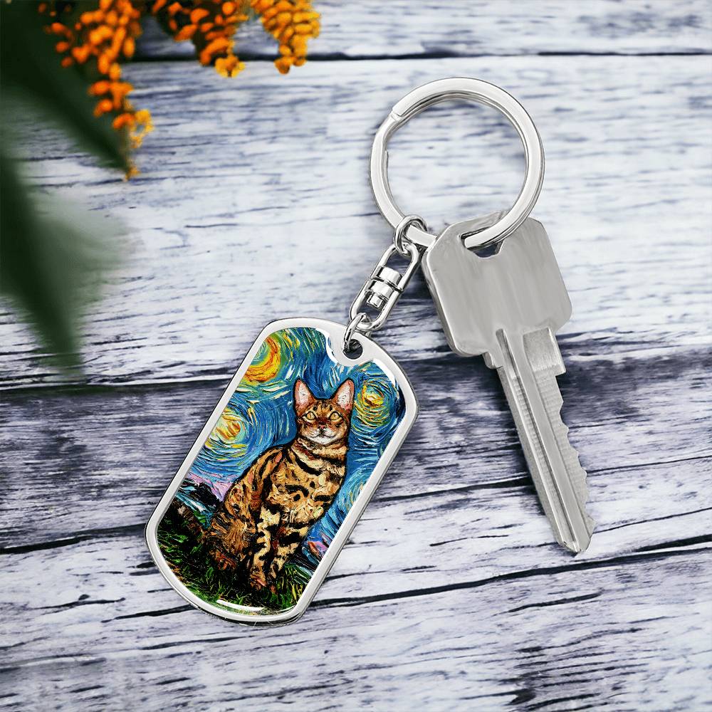 Bengal Dog Tag Keychain