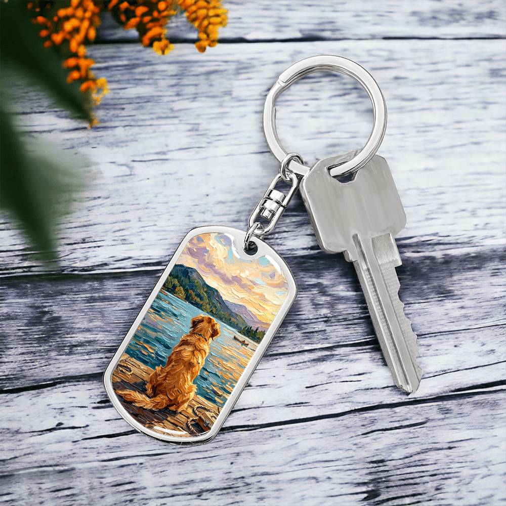 Vacation - Golden Retriever Dog Tag Keychain