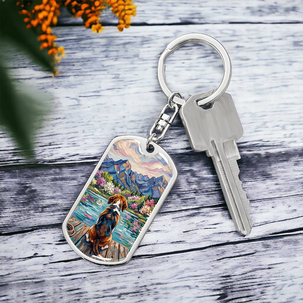 On The Dock - Beagle Dog Tag Keychain