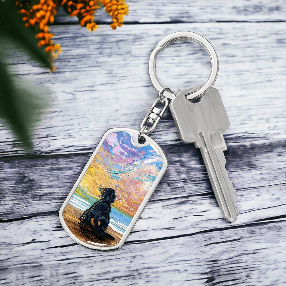 Beach Days - Dachshund Dog Tag Keychain