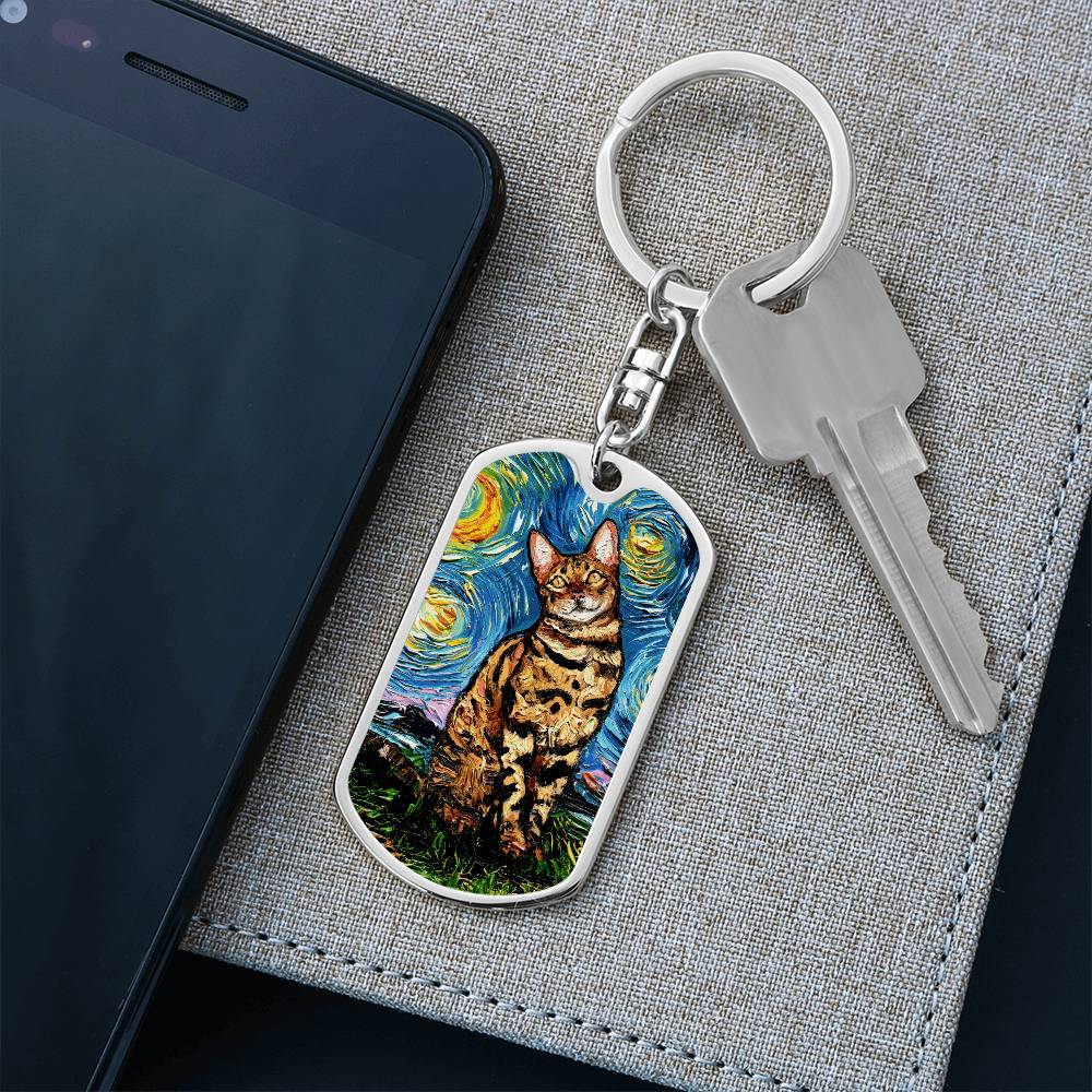 Bengal Dog Tag Keychain