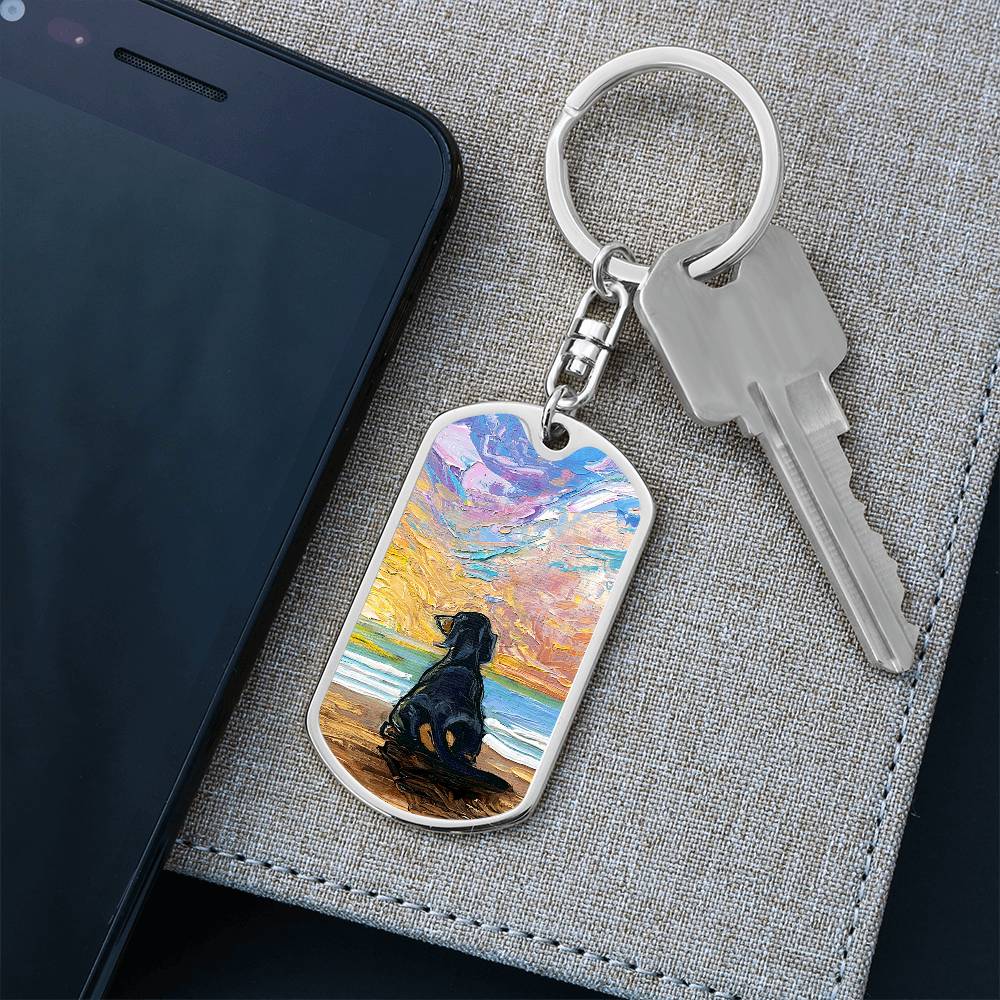 Beach Days - Dachshund Dog Tag Keychain