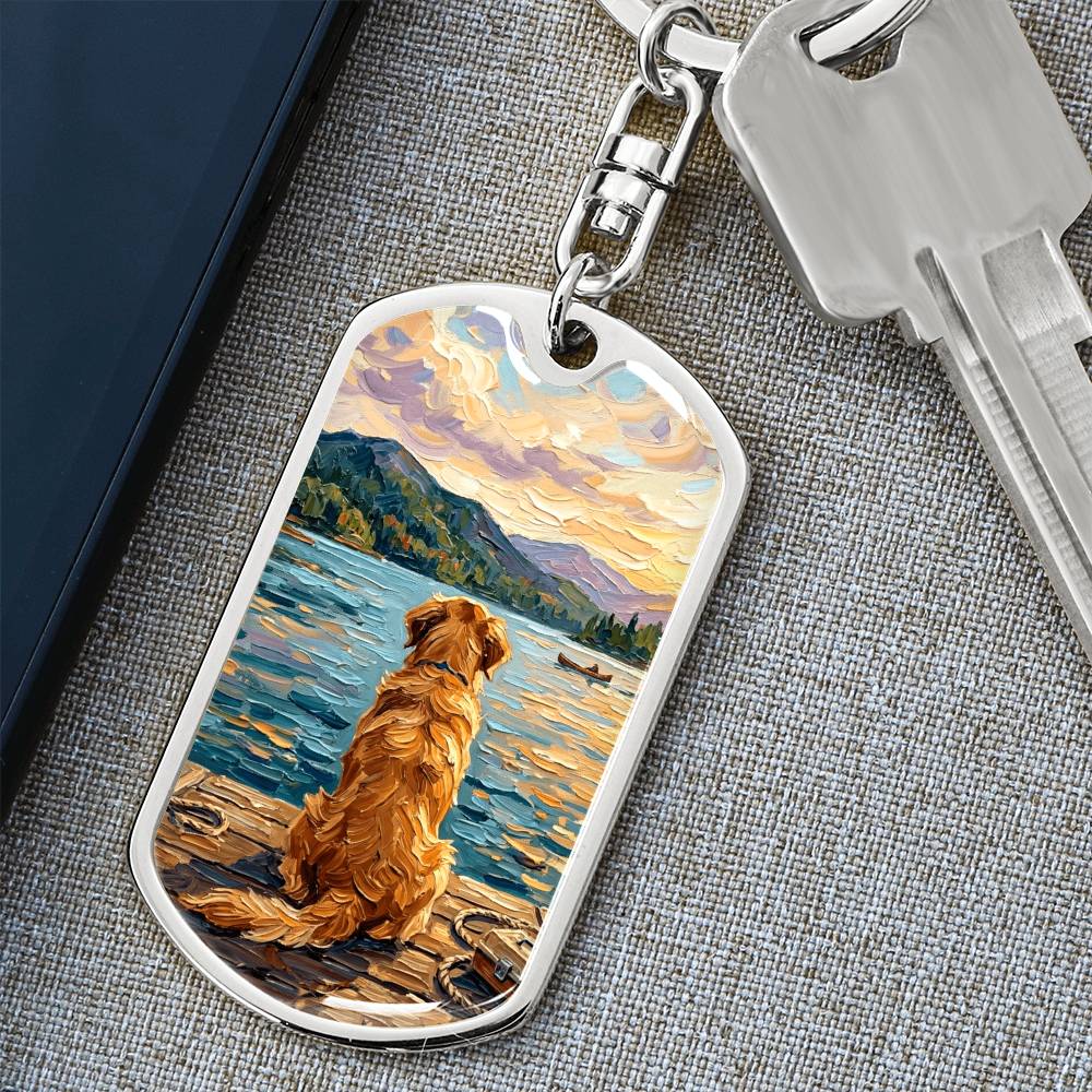 Vacation - Golden Retriever Dog Tag Keychain