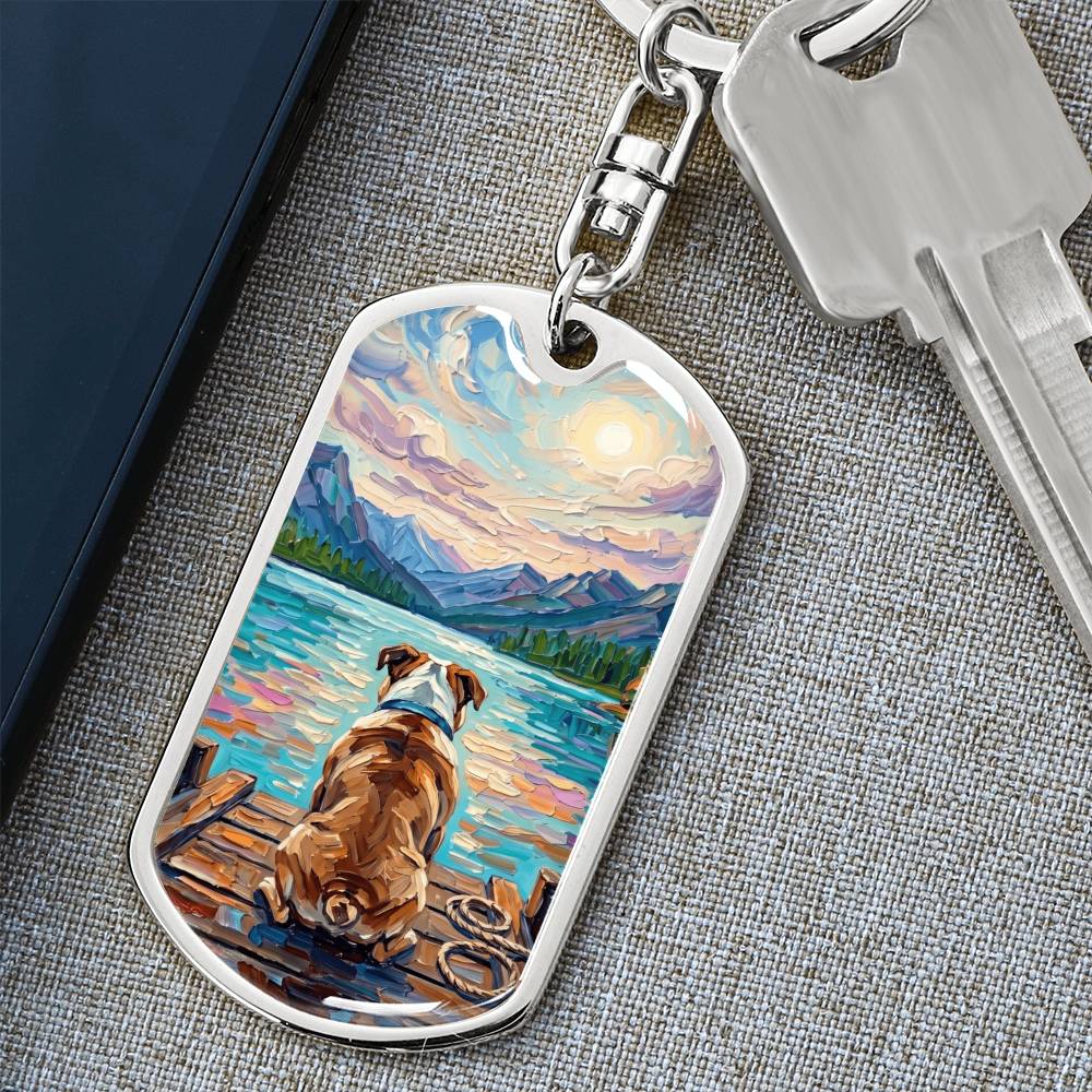 On The Dock - Bulldog Dog Tag Keychain
