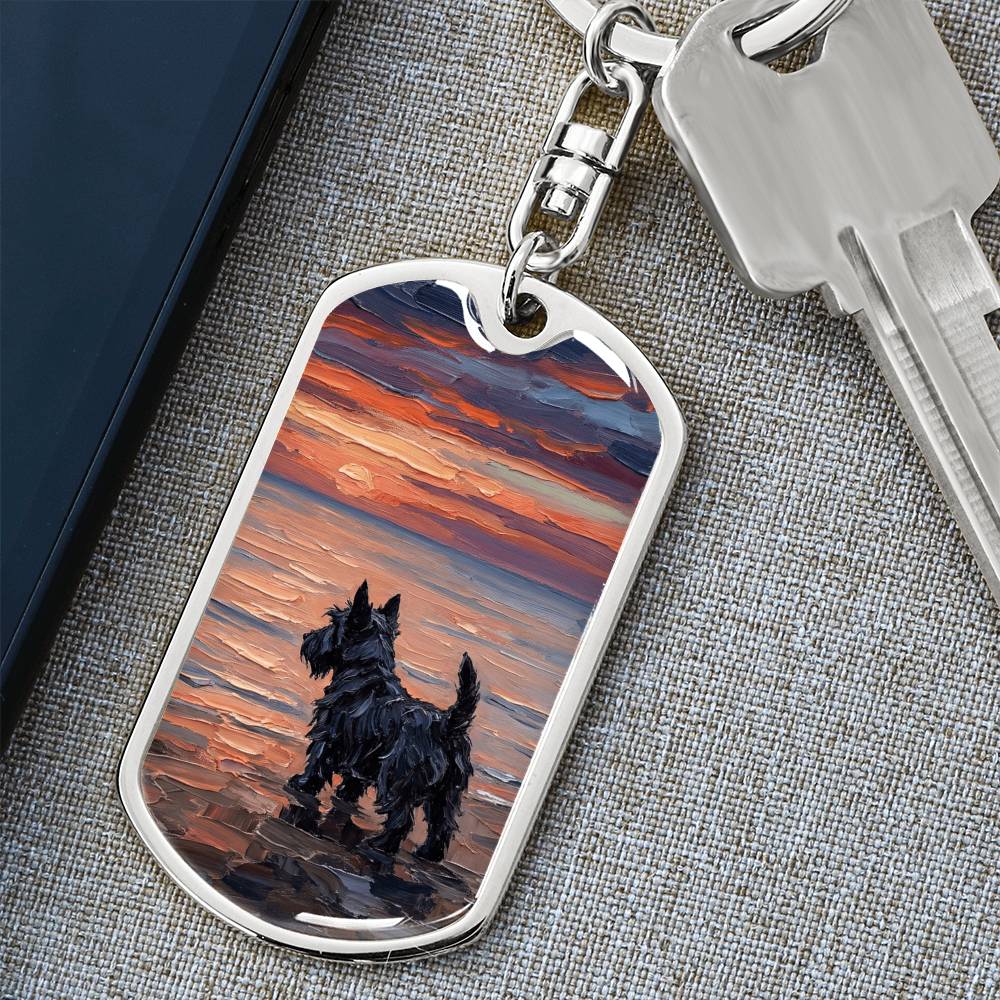 Beach Night - Scotty Dog Tag Keychain