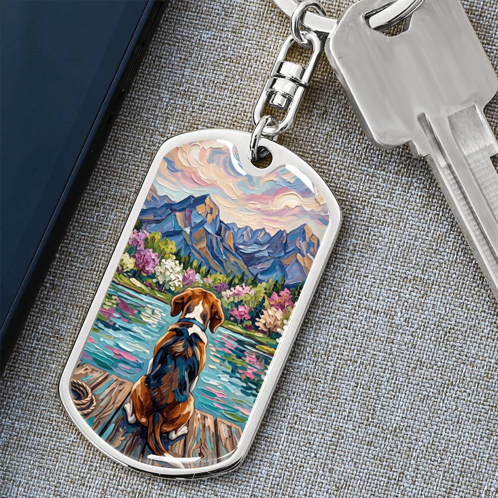 On The Dock - Beagle Dog Tag Keychain