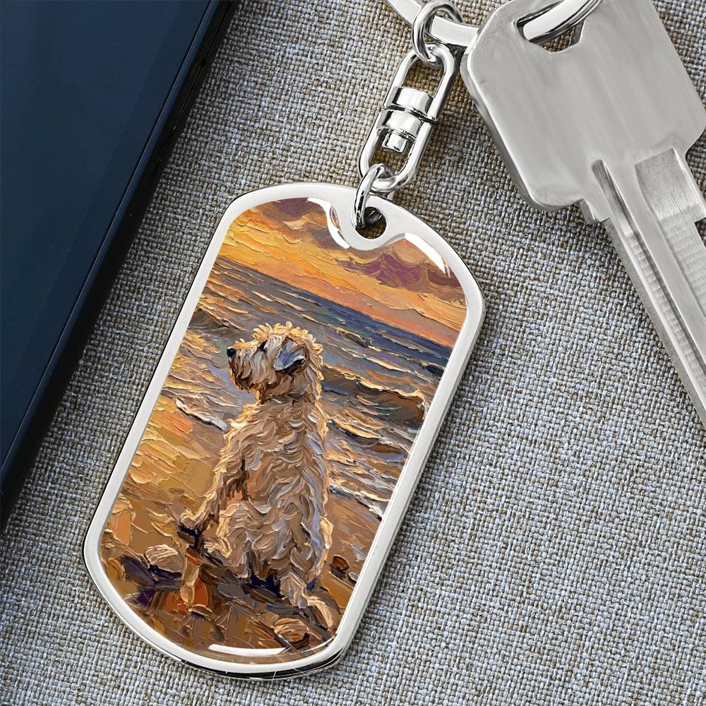 Beach Days - Wheaten Terrier Dog Tag Keychain