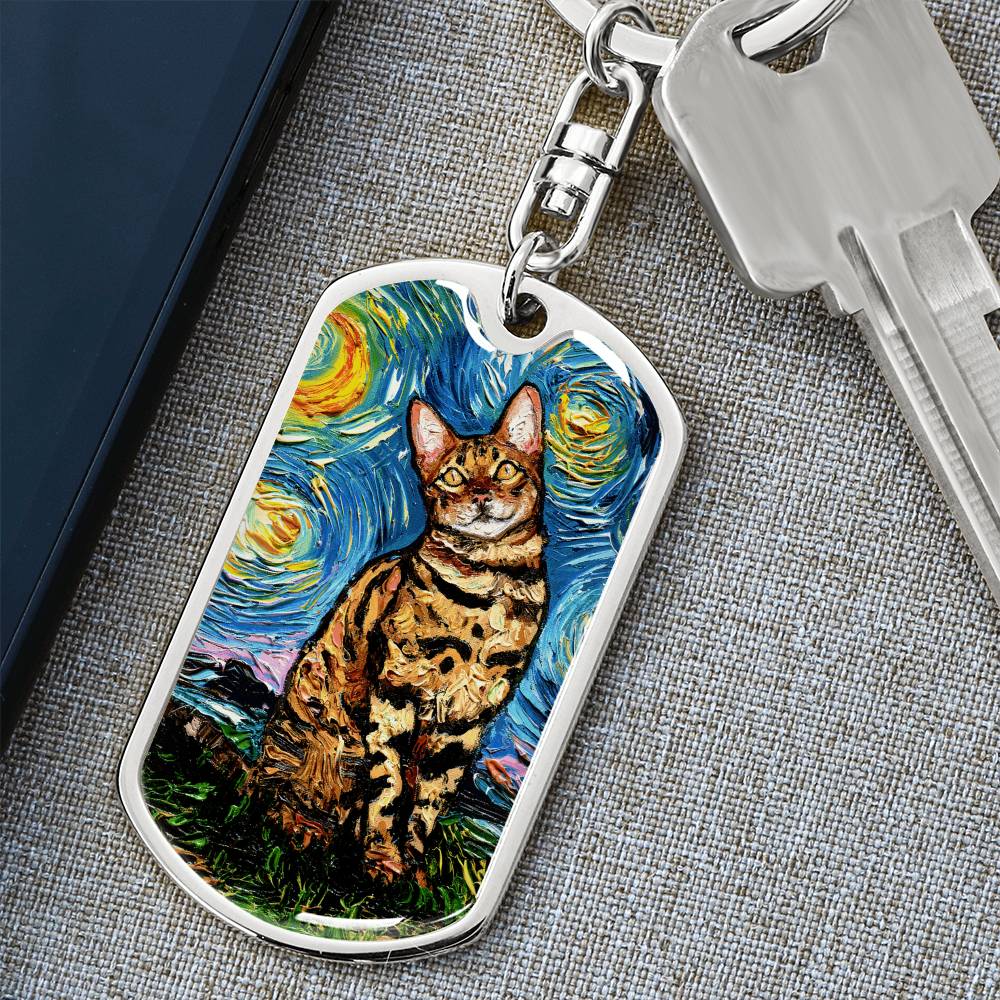 Bengal Dog Tag Keychain