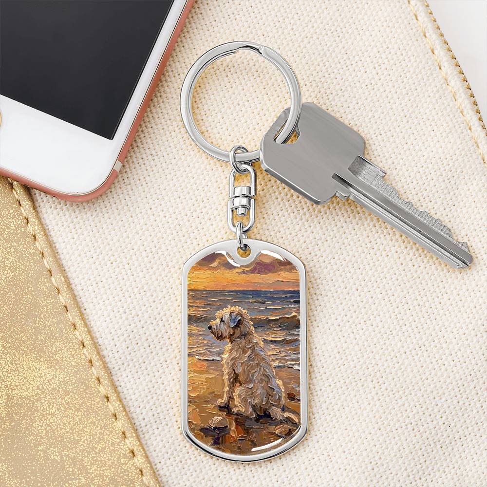 Beach Days - Wheaten Terrier Dog Tag Keychain