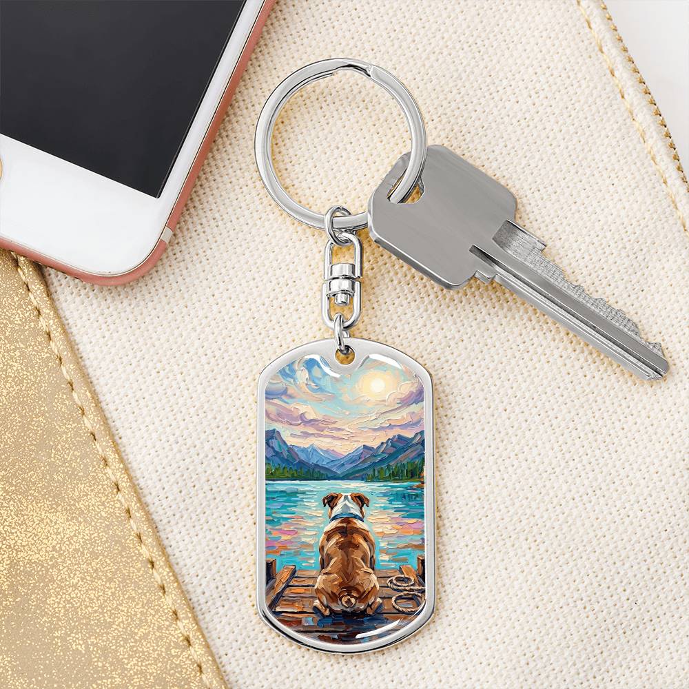 On The Dock - Bulldog Dog Tag Keychain