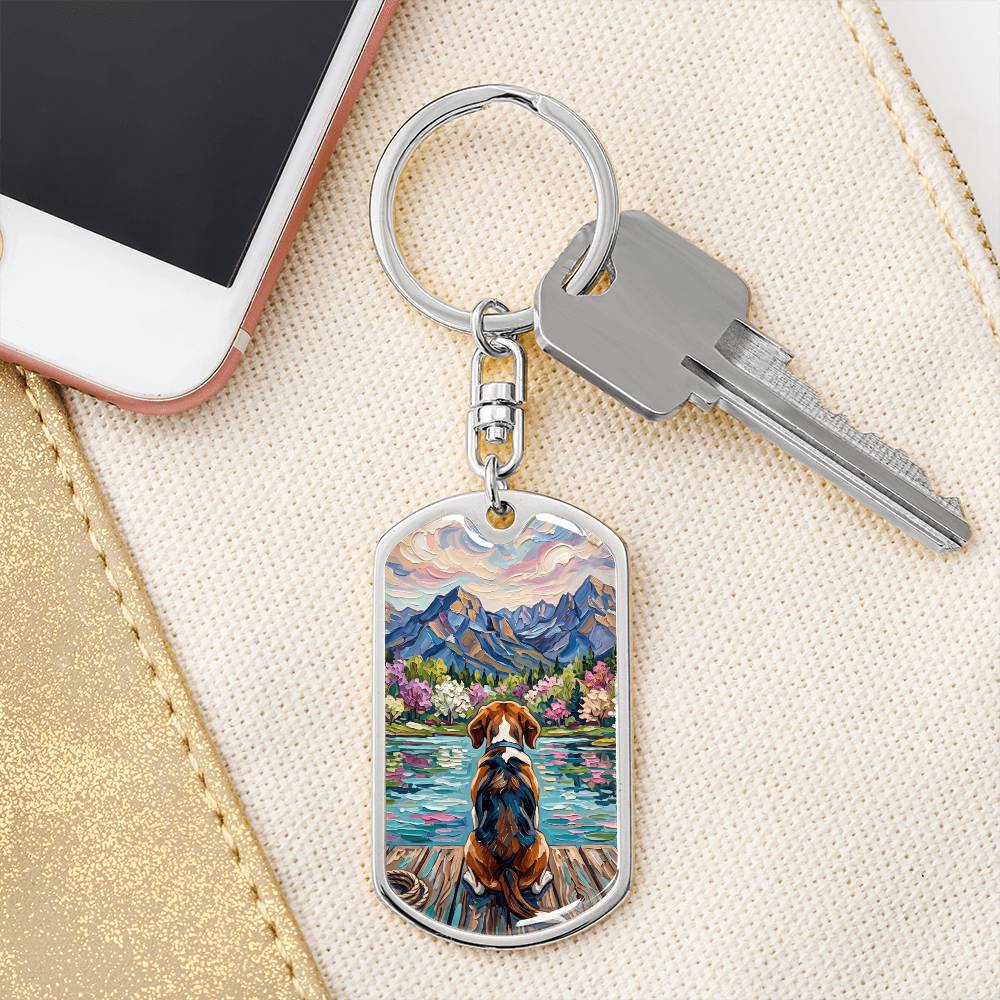 On The Dock - Beagle Dog Tag Keychain