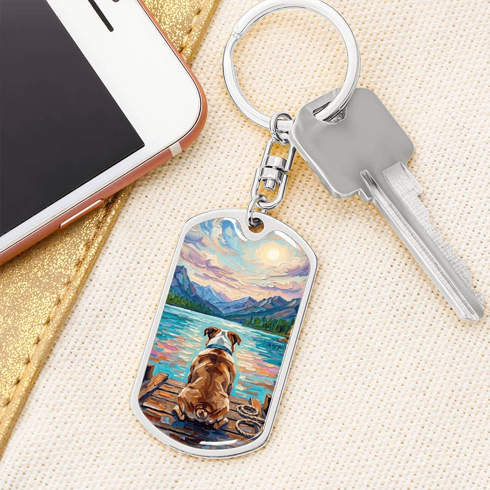 On The Dock - Bulldog Dog Tag Keychain
