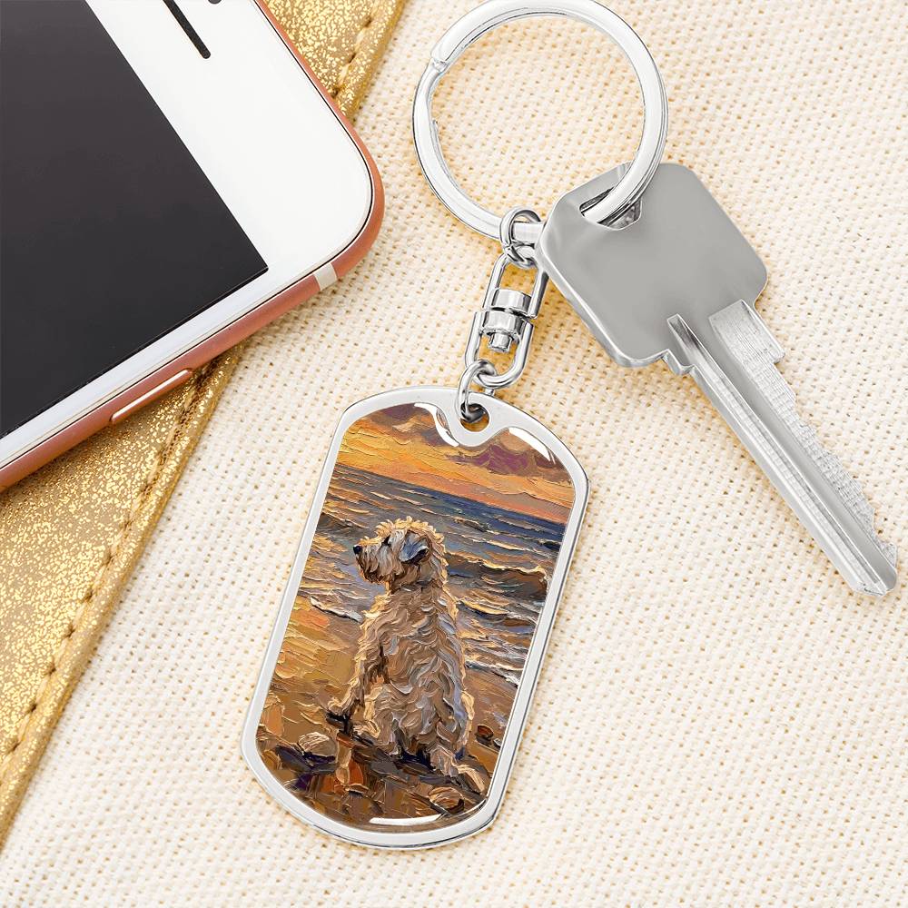 Beach Days - Wheaten Terrier Dog Tag Keychain