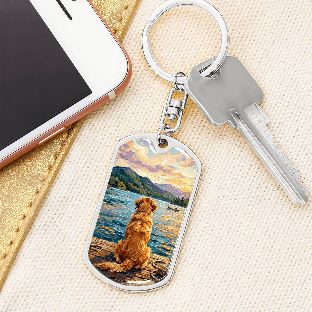 Vacation - Golden Retriever Dog Tag Keychain