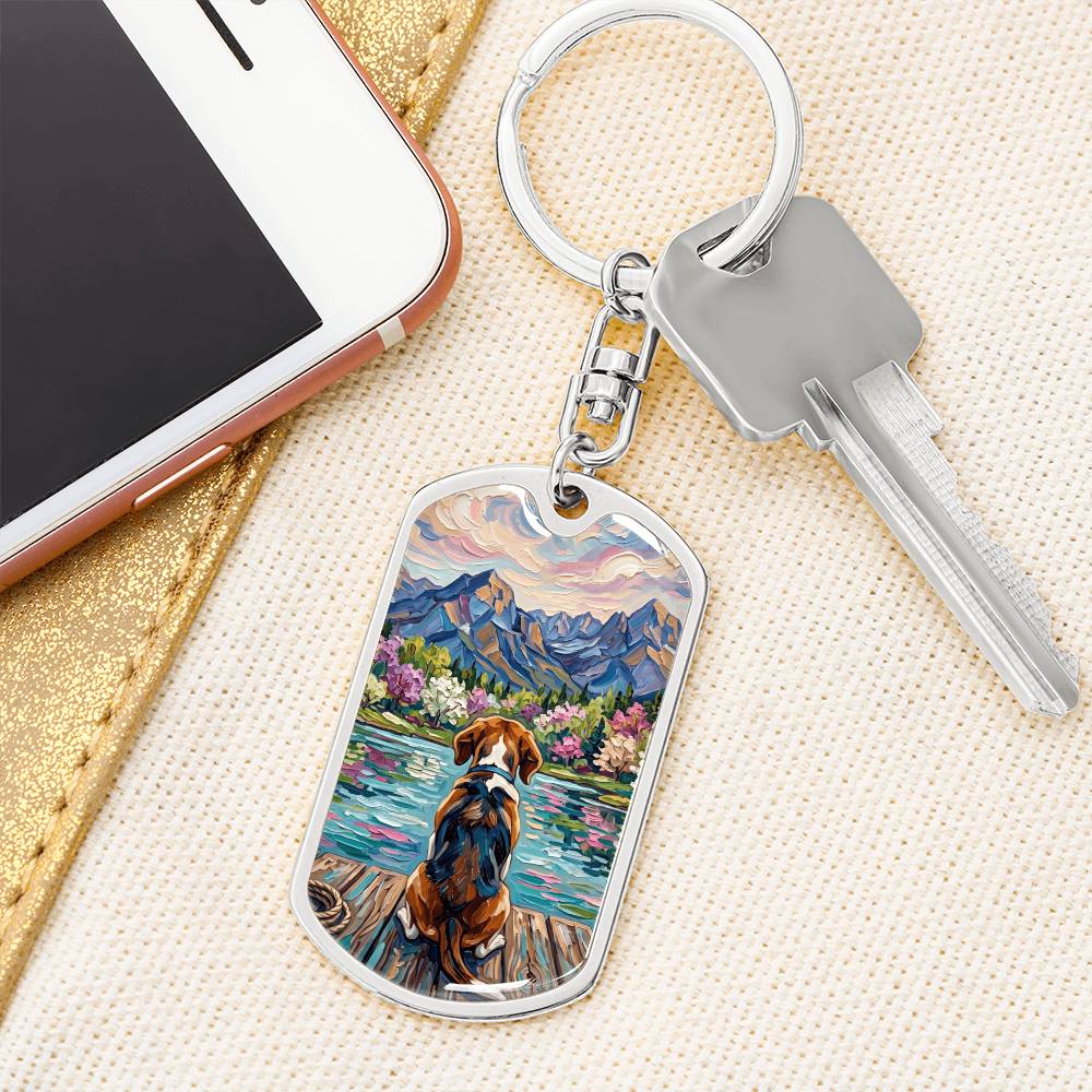 On The Dock - Beagle Dog Tag Keychain