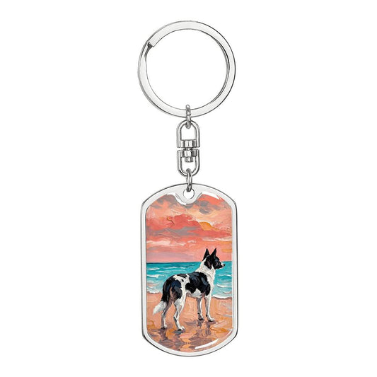 Beach Days - Canaan Dog Dog Tag Keychain