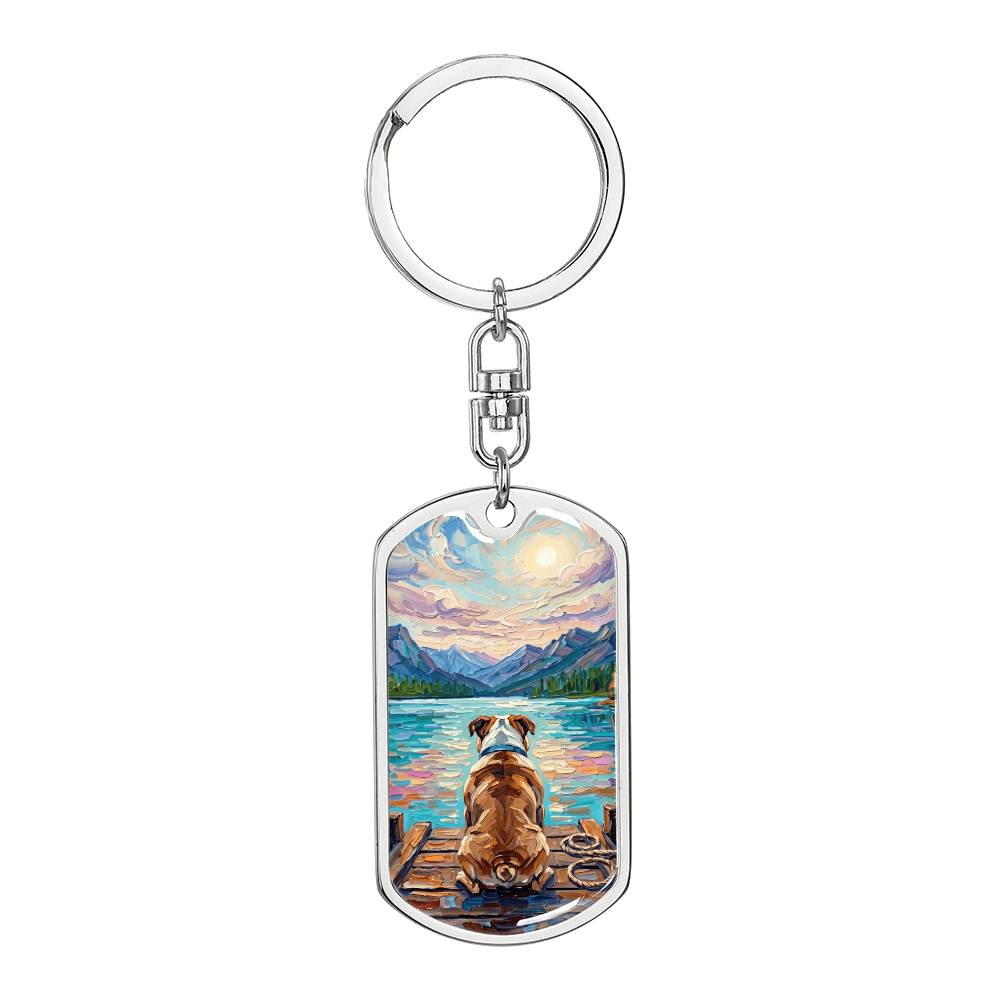 On The Dock - Bulldog Dog Tag Keychain