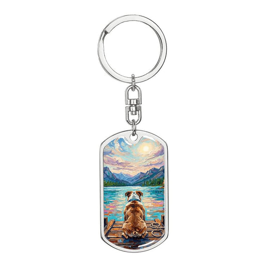 On The Dock - Bulldog Dog Tag Keychain