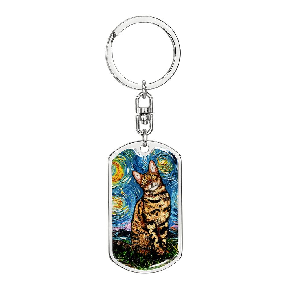Bengal Dog Tag Keychain
