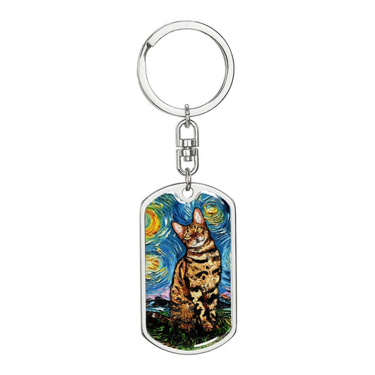 Bengal Dog Tag Keychain