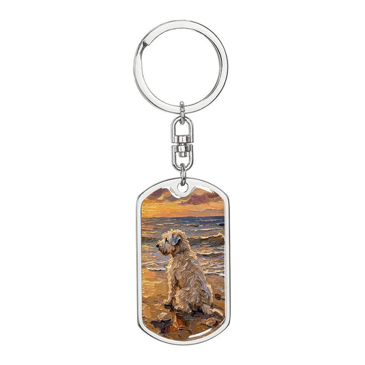 Beach Days - Wheaten Terrier Dog Tag Keychain