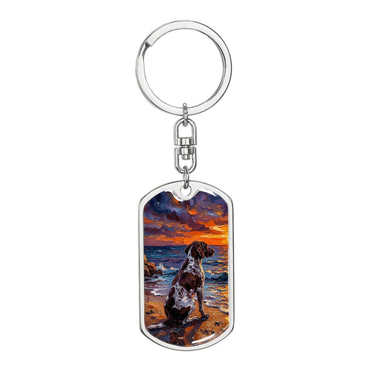Beach Days - German Short Hair Pointer Dog Tag Keychain