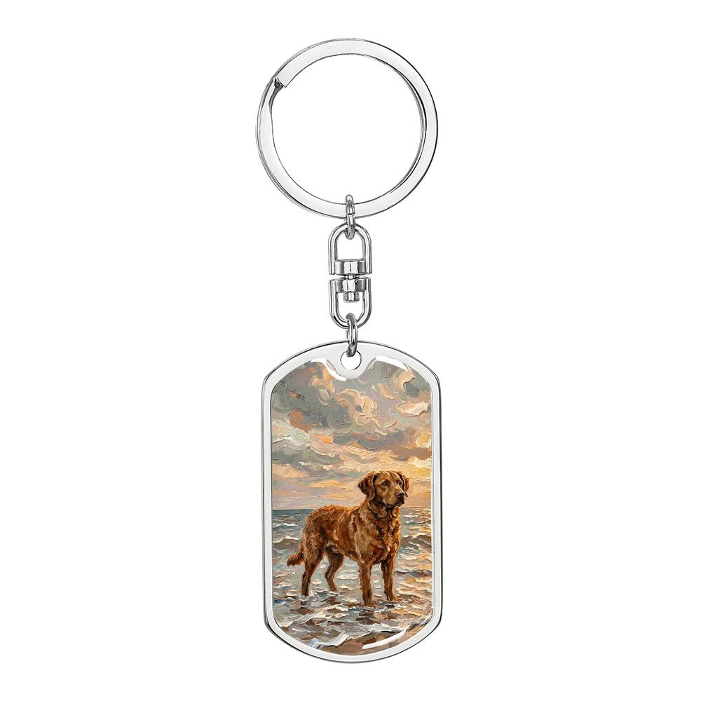 Beach Day - Chesapeake Bay Retriever Dog Tag Keychain